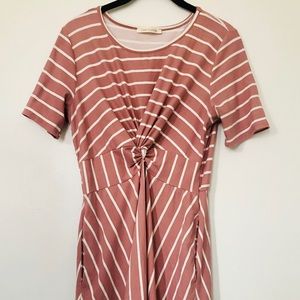 Dusty rose twist dress (with pockets!)